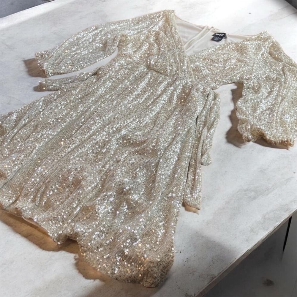 DKNY Shimmering Sequin Gown